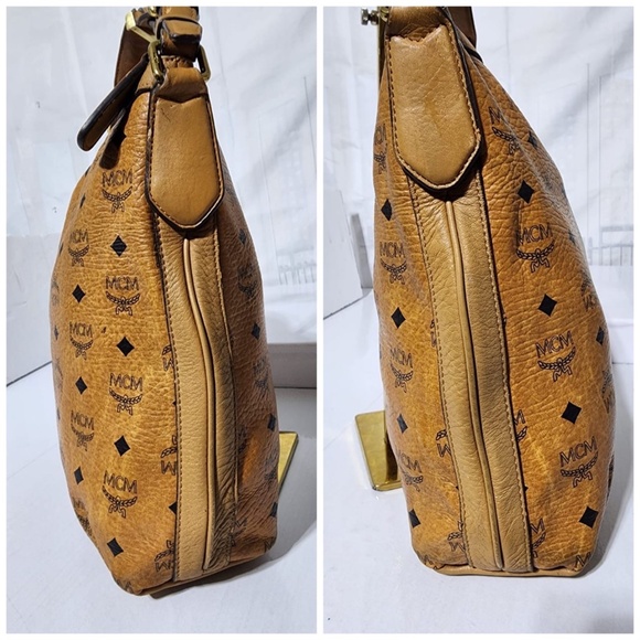 Authentic MCM Visetos Shoulder Bag Cognac - Picture 8 of 14